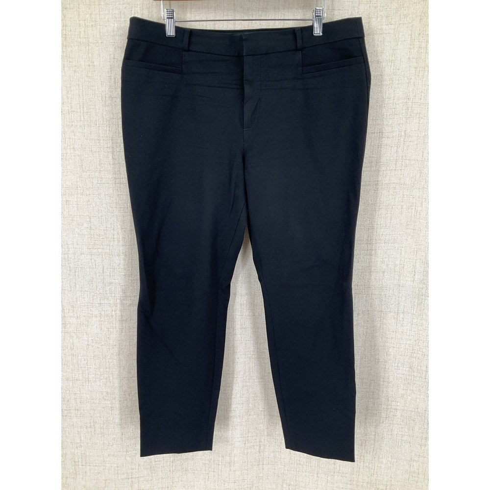 Banana Republic Sloan Black Slim Fit Ankle Pants Sz 14 Office Minimalist Classic